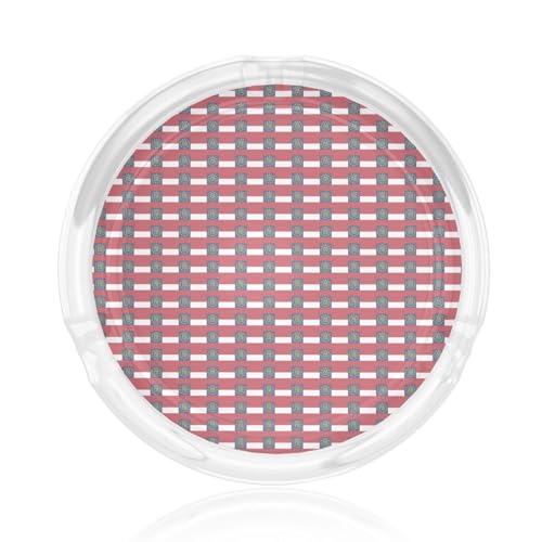 Cendrier rond en verre imprimé drapeau de l'État de Géorgie pour la maison, le bureau, la terrasse, la voiture, l'intérieur et l'extérieur