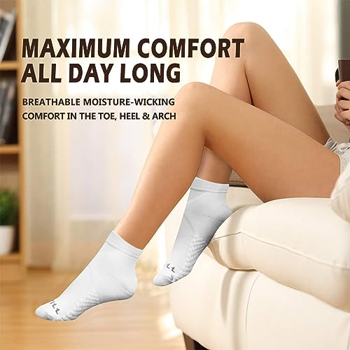 Image of NEWZILL Ankle Compression Socks for Men & Women, Cushioned Low Cut Compression Running Socks with Ankle Support