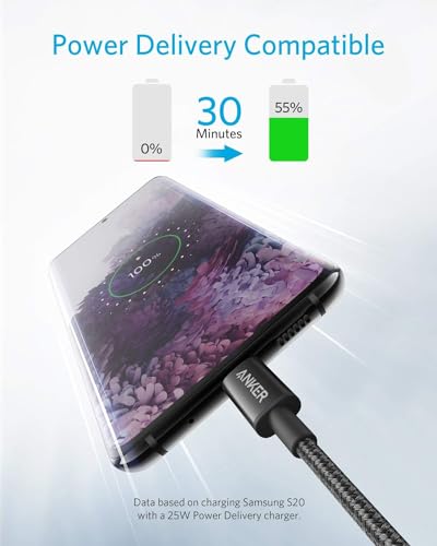 Anker USB C to USB C Cable, 60W Fast Charging Cable (5-Pack, 6 ft, Black) - Image 3