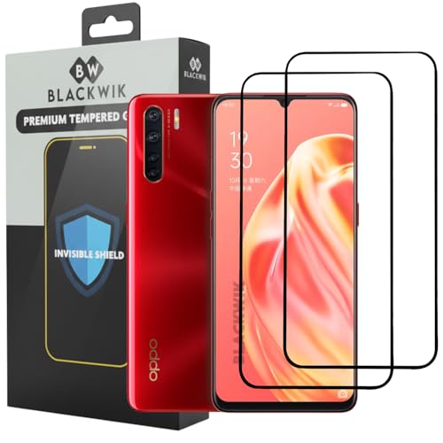 Image of Blackwik Tempered Glass Screen Protector for Oppo F15 / Oppo F17 / Vivo V20 / Vivo V20 SE with Edge-To-Edge Protector Coverage | Easy Installation Kit (Black) (Pack Of 2)
