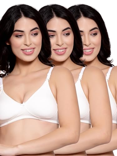 Image of Inner Sense Bra for Woman Made with Organic Cotton and Bamboo I Demi Cups Backless Bra for Woman with Removable Straps and Transparent Back I Non Padded Wire-Free Innerwear