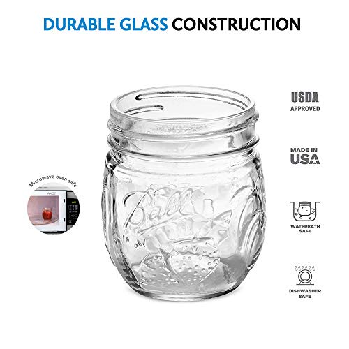 Regular Mouth Mason Jar 8 Oz, [Set Of 8] Canning Jars, With Airtight Lids & Bands - Toxin-Free - For Canning, Fermenting, Pickling - Beverages, Storage & Decor - Bundled With Sewanta Jar Opener. #TOP2