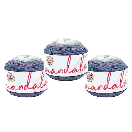 Image of Lion Brand Yarn, Mandala DK Lightweight Yarn for Knitting, Crochet, and Crafts, Snorks, 3 Pack, Self-Striping Acrylic Fiber for Baby Blankets, Multicolor Shawls and Variegated Cardigans
