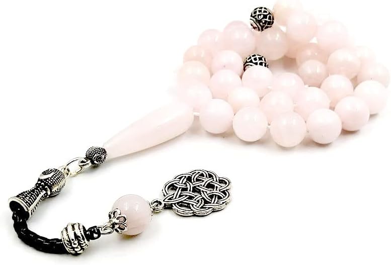 ALBASHAN Tasbih Natural pink quartz Muslim women rosary bead misbaha gemstone Bracelet islamic Jewelry