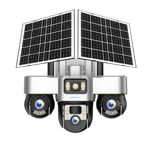 Image of XUGA - Cybernautt Series X18M 18MP 3 Lens PTZ Dual Solar 4G Sim Outdoor CCTV Camera with 3 View |Night Vision | Motion Detection| All 3 Lens Mobile Controlled | Use Air-tel 4G Sim