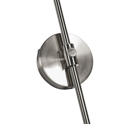 Qazqa - Moderne Wandleuchte Stahl I Silber I nickel matt ohne Schirm - Arc I Wohnzimmer I Schlafzimmer - Stahl Rund I Länglich - LED geeignet E27