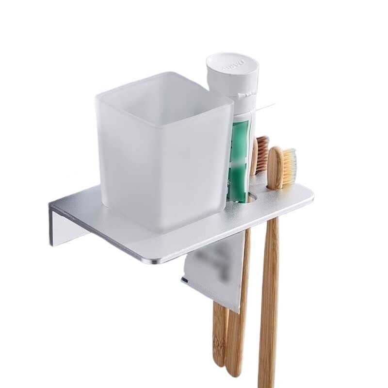 Support brosse à dents sans perçage antirouille avec distributeur de dentifrice intégré