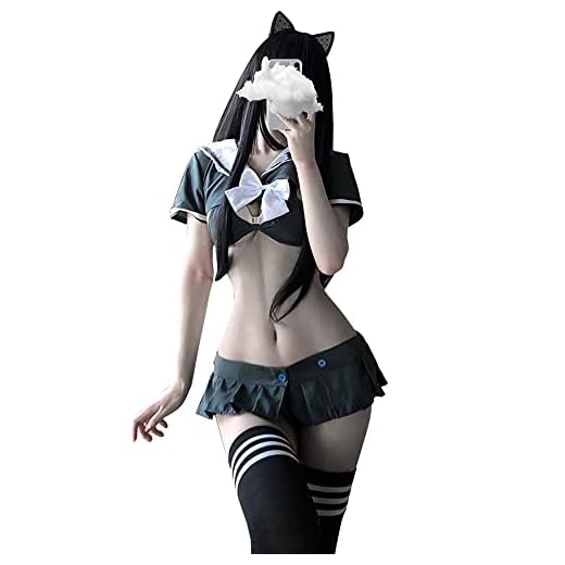 SINGUYUN Traje sexy para niña de la escuela, ropa interior, traje de marinero británico, falda plisada a cuadros, conjunto de lencería Cosplay (2349gris)