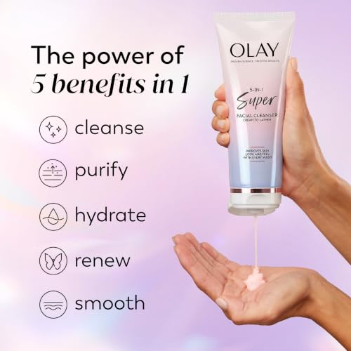 Olay Super Face Wash, Advanced Deep Clean Facial Cleanser & Hydrating Formula for All Skin Types, Makeup Remover, Enhances Moisture Balance, Promotes Radiant & Smooth Skin, 4.5oz (Pack of 2) - image 2