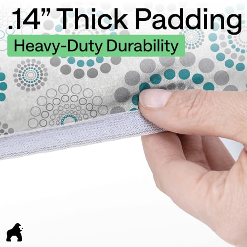 Image of Gorilla Grip Reflective Silicone Ironing Board Cover, 15x54, Fits Large, Standard Boards, Pads Resist Scorching and Staining, Elastic Edge Covers, Thick Padding, No Fasteners Needed, Turquoise Spiral