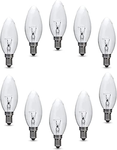 St@llion 40w Clear Candle Light Small Edison Screw Candle Bulb Incandescent Bulbs Equivalent E14 [Energy Class E] (Pack of 10)
