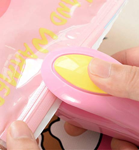 Portable Mini Sealing Household Machine, Handheld Heat Bag Sealer, Mini Heat Bag Sealer Sealing Machine Hand Pressure Heat Sealing Machine for Travel Kitchen Supplies (Pink) - Thumbnail 3