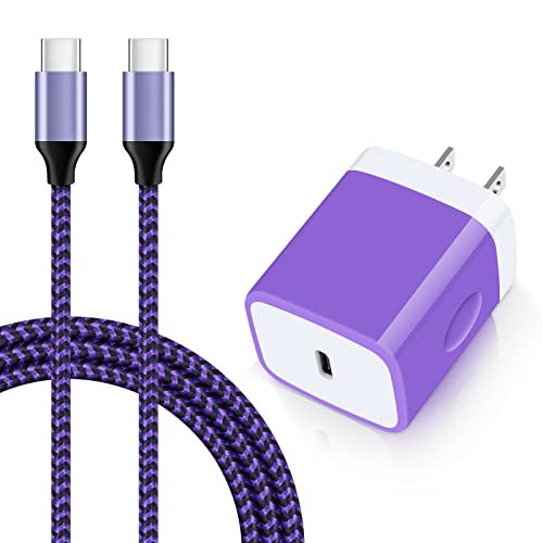 USB Type C Charger Block for Samsung Galaxy A15 5G A14 A13 5G A23 A54 A53 A03s A24 A25 S23 Z Fold5 S21 FE Z Flip5 S22 Note21,iPhone 15 Pro,Pixel 8 Pro 7a 6 5,20W Wall Adapter Plug+6FT USB C to C Cable