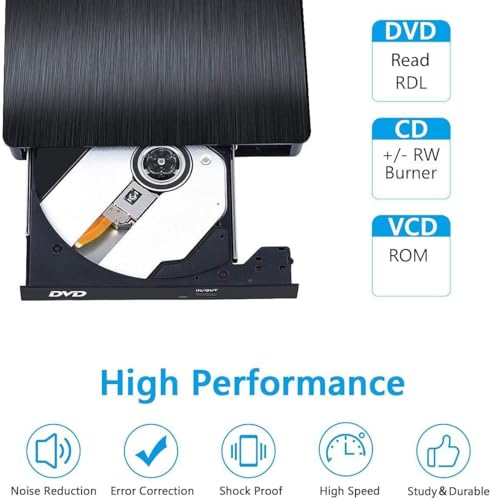 Image of External CD /DVD Drive for Laptop, USB 3.0 CD Burner + /-RW CD ROM External DVD Drive Portable DVD Player for Laptop Desktop PC Apple Mac Windows 11 /10 /8 /7 /XP Linux OS