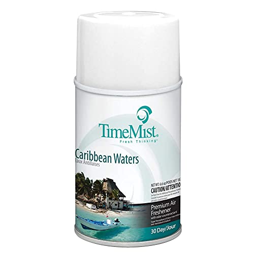 TimeMist-Premium-Metered-Air-Freshener-Refills-Caribbean-Waters-71-oz-Case-of-12-1042756-Lasts-Up-To-30-Days-and-Neutralizes-Tough-Odors