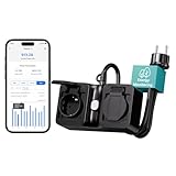 Meross WLAN Steckdose Outdoor mit Stromverbrauch, Smart Steckdose Stromzähler für Balkonkraftwerk Außensteckdose wasserdichte IP44, funktioniert mit HomeKit, Alexa und Google, 16A, 1.5m Kabel