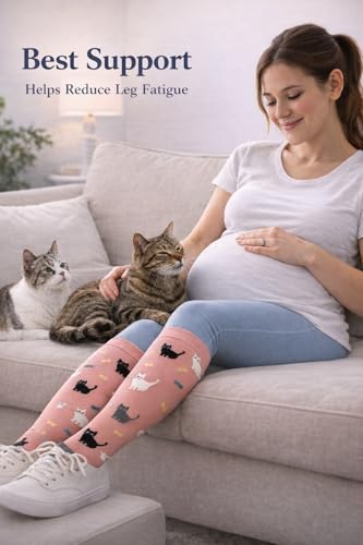Image of Aoliks Medical Compression Socks for Women & Men, Support Knee High Socks for Running,Nurses,Travel