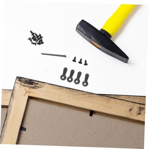 Image of 160pcs Picture Frame Backing Tabs Backing Clips Buckle Back Photo Frame Hardware Clips Flat Metal Turn Button with Screws for Pictures Hanging Artwork