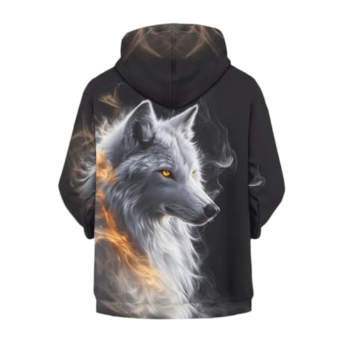 GLUDEAR Boys Girls Cool Wolf Hoodies Kids Graphic Printed Zipper Hooded Sweatshirt Tops Jacket2