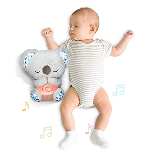 Auby Soothe 'n' Cuddle Koala,Kuscheltier mit Beruhigungsfunktion,Plüschspielzeug für Neugeborene 10 Schlaflieder, Lichter & rhythmische Atmung