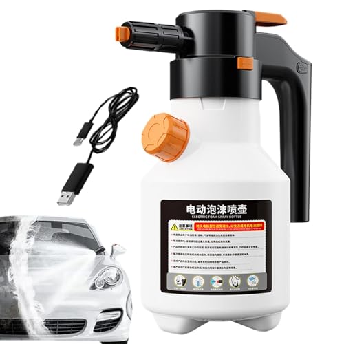 Dopsyesn Pulverizador de espuma eléctrico,Lavado de autos con pulverizador de espuma eléctrico | Pulverizador de bomba portátil inalámbrico de 1,5 L - Rociador de espuma para coche eléctrico, rociador