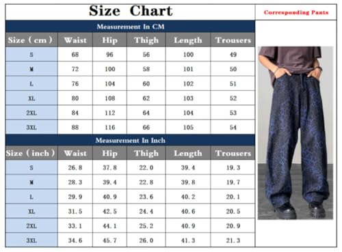 Men Blue Straight Baggy Jeans Pants Clothes Wide Leg Casaul Long Trousers4
