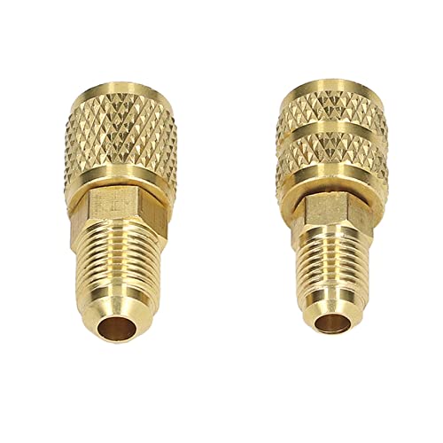 Adaptador de Refrigerante R22 M1/4SAE x F5/16SAE y R410 M5/16SAE x F1/4SAE, Adaptador Giratorio de Cobre miniatura 5