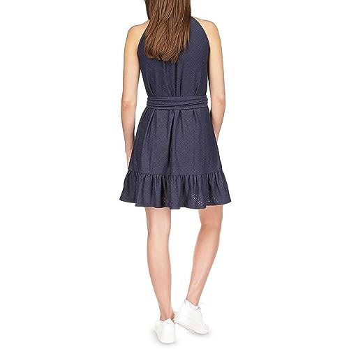 Michael Kors Damen-Kleid mit Gürtel und ausgestelltem Kleid,...