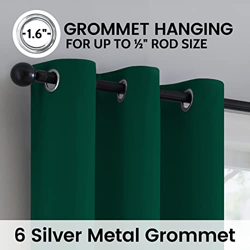 Image of SimpleHome Dark Green 100% Blackout Curtains Room Darkening Living Room 84
