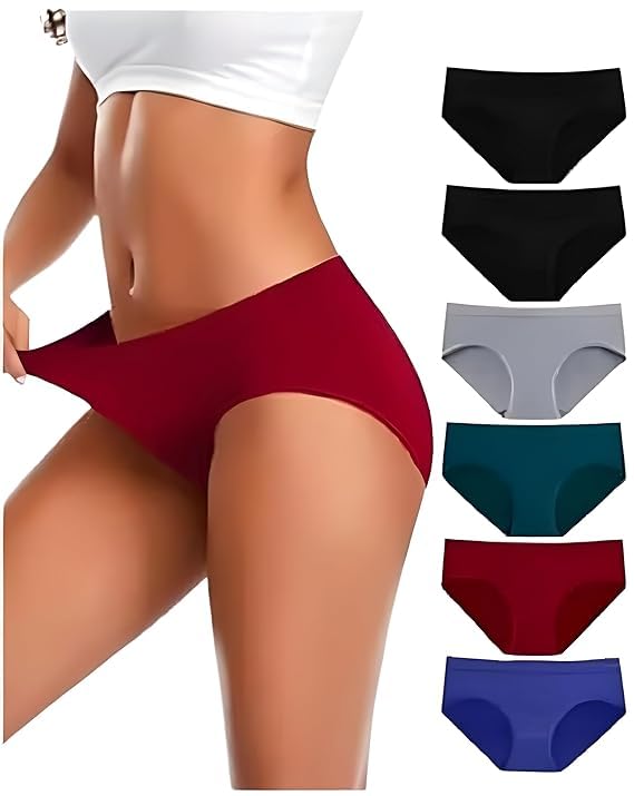 brachy Women's Mid-Waist Full Coverage Panty, Size M-XXXL (Assorted Pack of 3 Panty)-picture-35