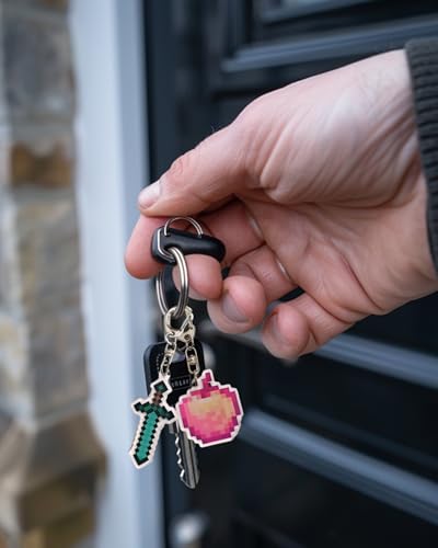 Image of 5PCS Acrylic Keychains with Pixel - Art & Geometric Designs, Durable & Stylish Decorative Keyrings for Keys, Bags, Backpacks, keychain for boys, Ideal as Personal Accessories & Small Gifts