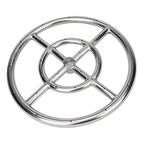 GASPRO 12 Inch Fire Pit Ring Burner, Round Fire Pit Burner for Fire Pit, Natural Gas & Propane Fireplace, 304 Series Stainless Steel, BTU 92,000 Max Cover