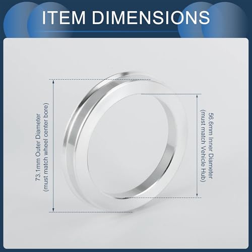 Anneaux centrage 56.1mm pour éliminer les vibrations de roue