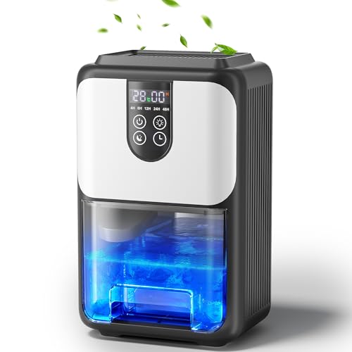 Deumidificatore Casa Muffa 1800ML, Portatile e Ultra Silenzioso (≤30 dB), Spegnimento Automatico,...