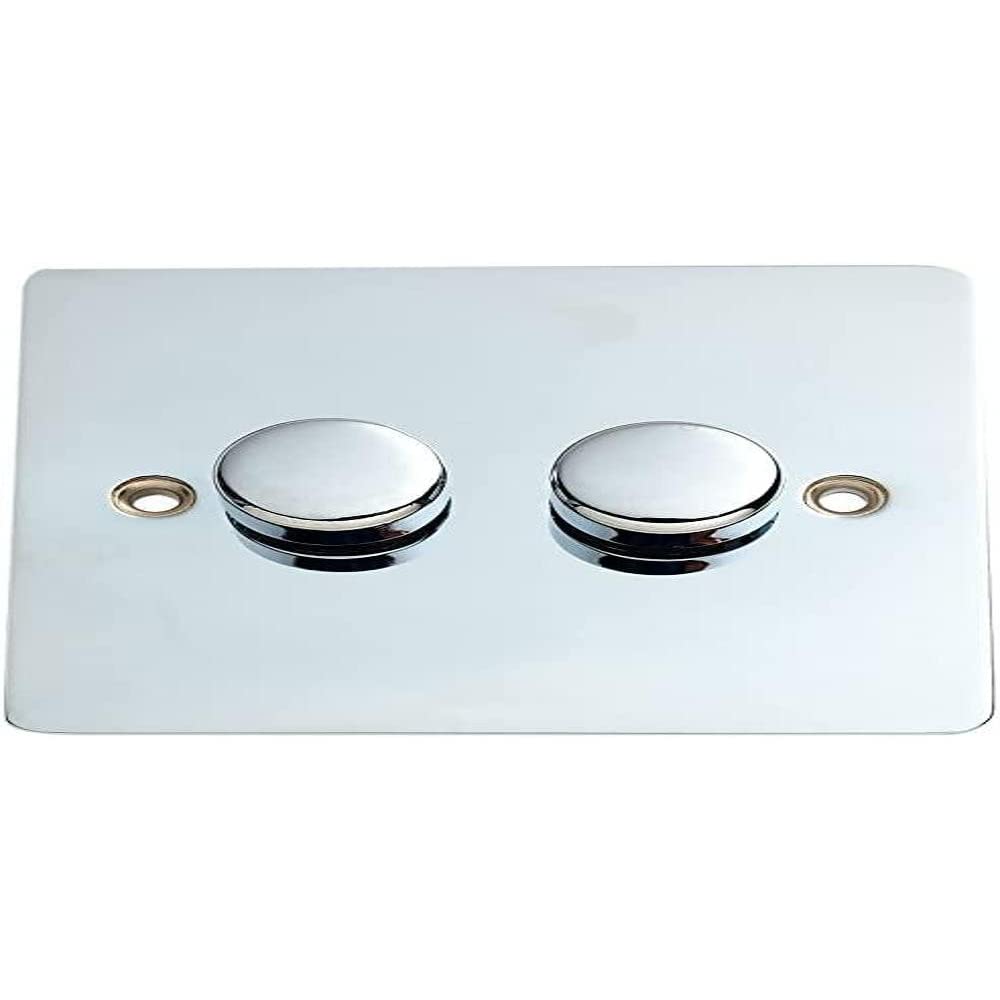 Merriway BH02979 Dimmer Switch Chromed 2-Gang 2-Way 250 Watt -1 Pcs