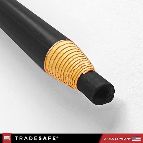 TRADESAFE China Markers Grease Pencils - 5 Black Grease Markers, Peel-Off Wax Pencils for Labeling on Metal, Glass, Vinyl, Wood, Fabric, Rubber, No Sharpening Needed