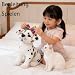 Xiyocadt Hund Kuscheltier, Plüschtier Hunde 25/32cm, Stofftier Plüschhund-Weizenhund Fleckenhund Plüsch Spielzeug für Baby Kinder Freunde (Stellung 25CM)