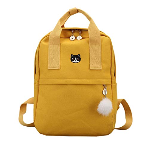 CLOOM Zaino, Zaino Casual Zaino Scuola Sportivo Fitness Viaggio Borsa Tela Zaino Unisex Zainetto Donna Zaino Uomo Ragazza Tela Cartella Zaino per Studenti Cartella Viaggio(Giallo,1PC)
