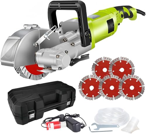 Chaser eléctrico de pared, máquina de corte de ranura de 6000 rpm, herramienta de ranura de pared de profundidad y ancho ajustables para hormigón y mármol