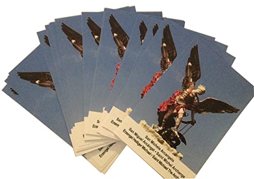 I G J Lote DE 25 IMÁGENES con ORACIÓN DE San Miguel ARCÁNGEL (BILINGÜE) - Italiano/INGLÉS