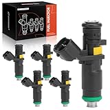 A-Premium Set of 5 Fuel Injectors Compatible with Volkswagen Jetta 2005-2006, Beetle 2006-2007, 2.5L