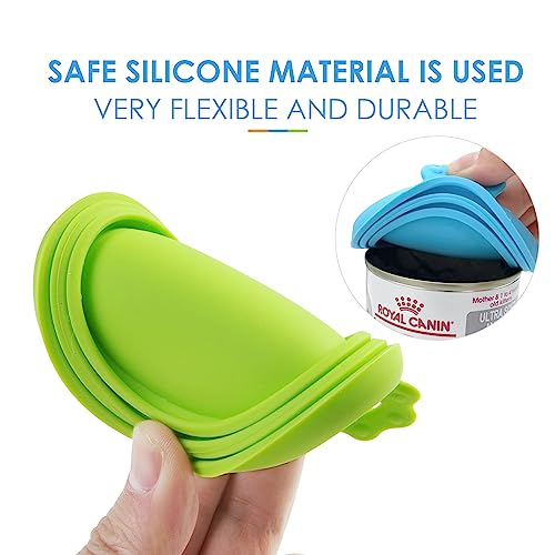 Shengqidz 3 Pack Pet Food Can Covers Lids Universal Bpa Free & Dishwasher Safe/Silicone Dog&Cat Food Can Lid Covers (Green+Blue+Orange) #TOP2