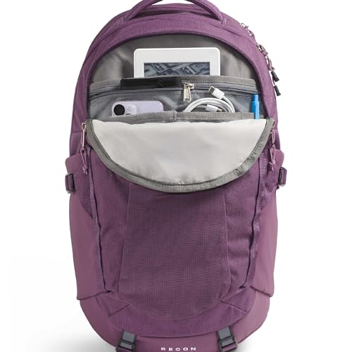 Image of The North Face Women's Recon Everyday Laptop Backpack - Commuter Travel Bag, 18 inch Laptop Sleeve, Water-Repellent, Chroma Purple Light Heather /Hushed Lavender, One Size