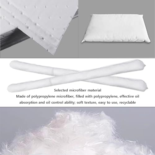 Image of 27-Piece Oil Spill Cleanup Kit - Oil Only Absorbent Pads, Socks, Pillows with Gloves & Goggles for Trucks, Cars, Workshops, Marine Emergencies