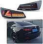 inginuity time LED Smoked Tail Lights For Lexus IS250 IS350 ISF 2006 2007 2008 2009 2010 2011 2012 2013 Start Up Animation Sequential Rear Lamps Assembly (Smoked)