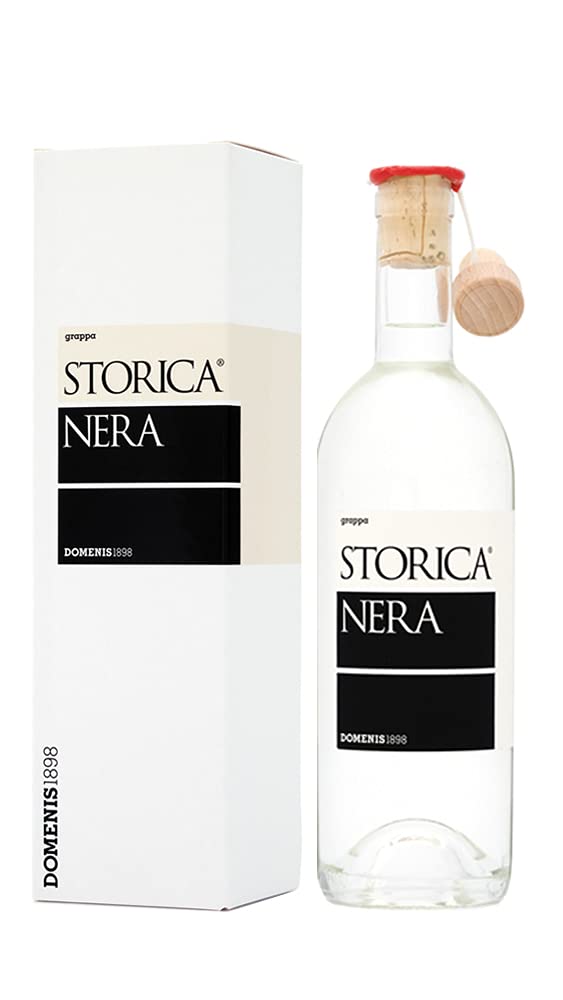 DOMENIS1898 - Grappa STORICA NERA 50% vol. con astuccio, bottiglia in vetro formato 50 cl – pluripremiata, nasce da selezionate vinacce fresche di Cividale del Friuli