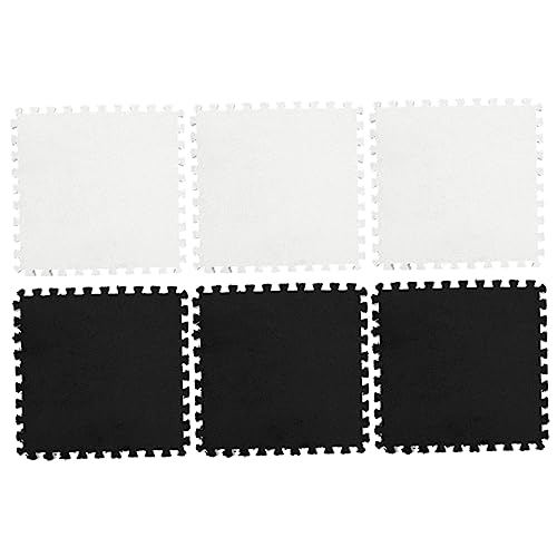 BESPORTBLE 6Pcs Patchwork Floor Mats Interlocking Rugs for Living and Play Area Soft and Warm Design and Combination for Crawling and Activities