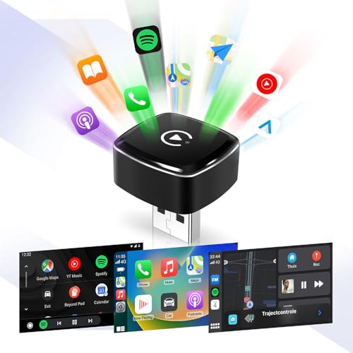 Image of Spiffy 2-in-1 USB Wireless CarPlay Adapter, Advance Siri Support Plug and Play Bluetooth Wireless Car Receiver for OEM Systems for Compatible Car Models
