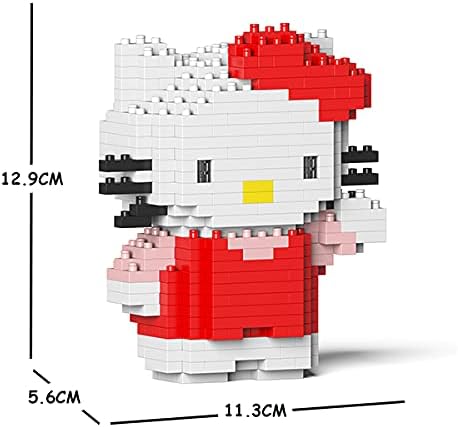 Assembled JEKCA Hello Kitty 06S sculpture with dimensions