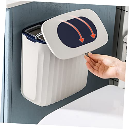Caneca de basura de pared Alipis 8L con tapa azul miniatura 6